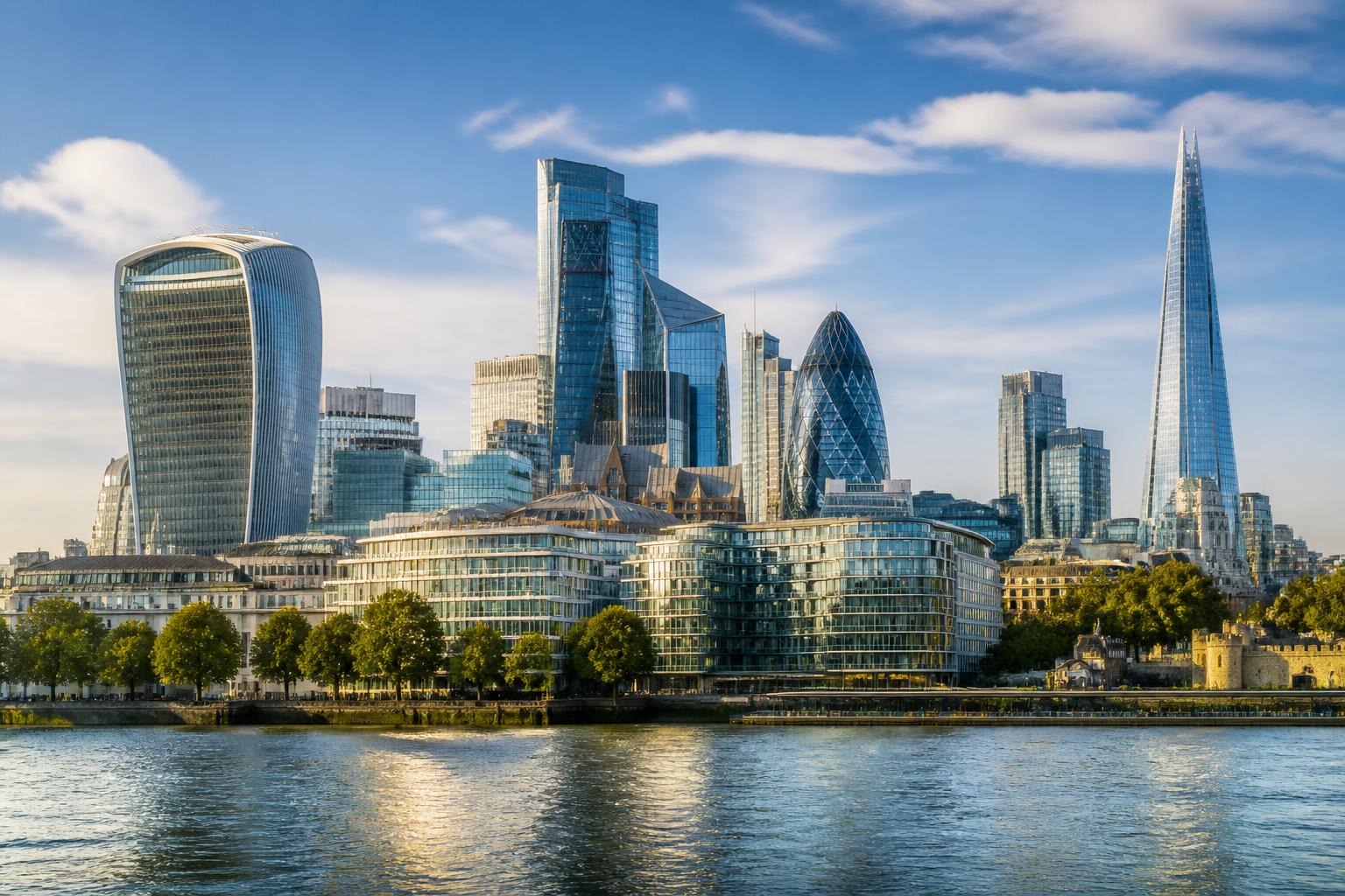 The City of London at dusk